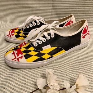 Vans sneakers with hand painted Maryland Flag